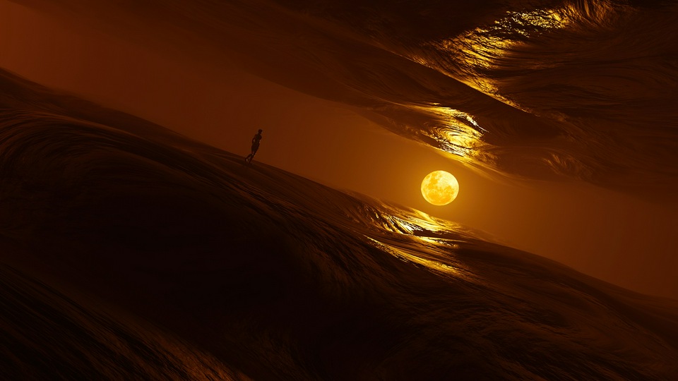 लहरों पर चलना मूनलाइट 4के