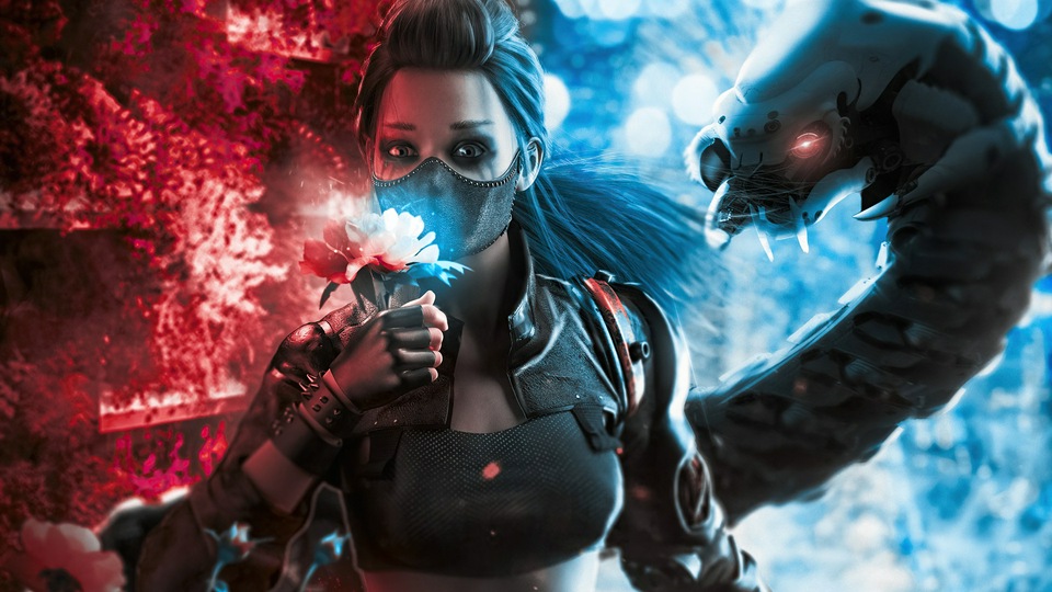 लड़की और फूल 5 के