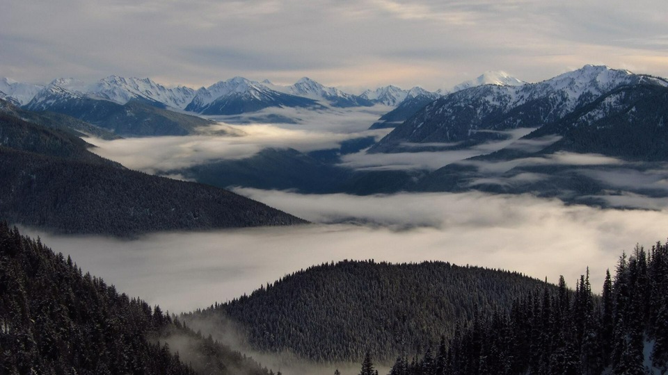 पहाड़ों परिदृश्य प्रकृति बादल धुंध बर्फ