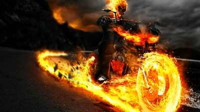 बाइक कलाकृति पर भूत सवार