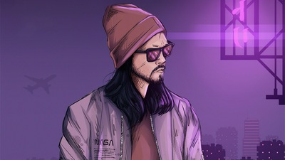 शांत आदमी चश्मा कला 5के